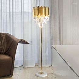 Vloerlampen FKL Moderne kristallen lampstandaard voor woonkamer leesslaapkamer staande binnenlichtarmaturen