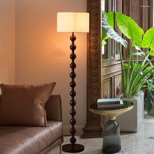 Lampadaires français style vintage noyer LED pour salon chambre lampe de chevet télécommande Dim lumières ambiantes décor à la maison