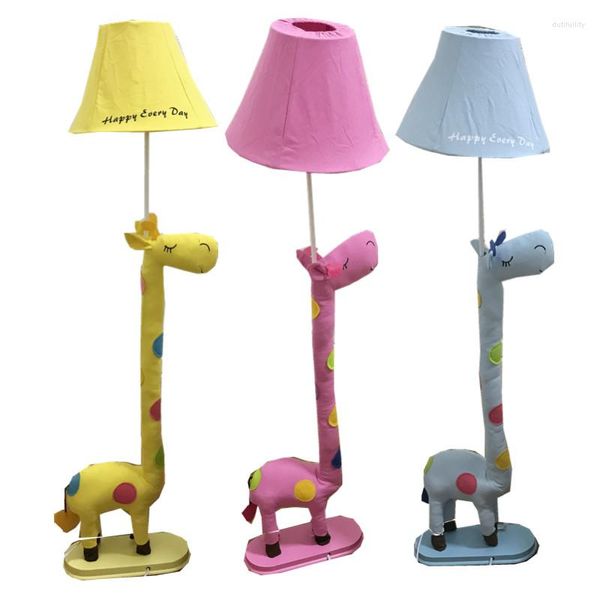 Lámparas de pie Lámpara de jirafa Tela linda moderna Sala de estudio rural romántica Luces de dormitorio para niños