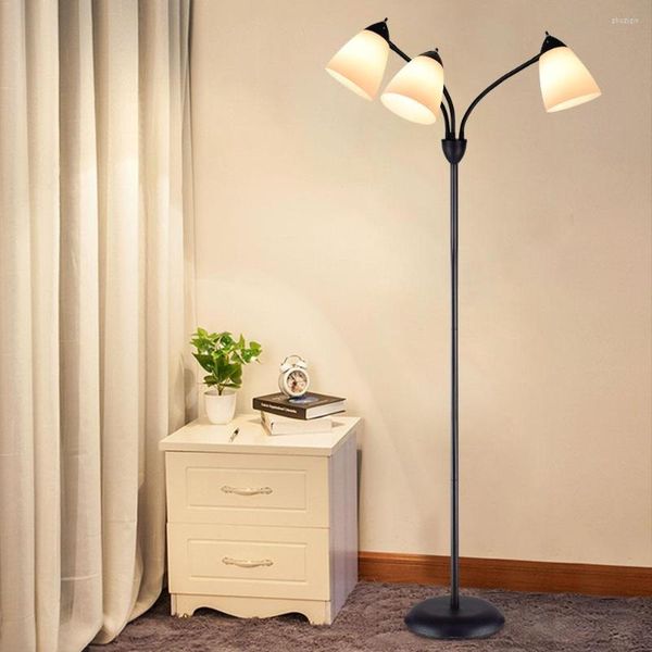 Lampadaires col de cygne arbre debout lampe moderne Flexible LED réglable métal blanc nuances pour salon E26