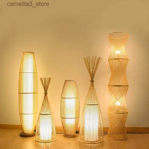 Lámparas de pie Lámpara de pie de bambú hecha a mano FL-01 Q231016