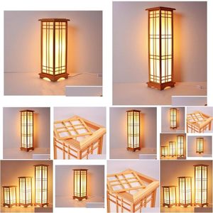 Lampadaire à la maison conception de la maison lampe en bois mode japonais wasitsu tatami décor fenêtre de fenêtre restaurant salon couloir éclairage del dhqbh