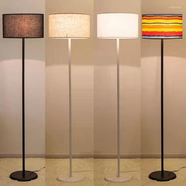 Lampadaires INS lampe verticale pour salon étude chambre simple lit chaud lumière nordique support table lumières tissu abat-jour E27