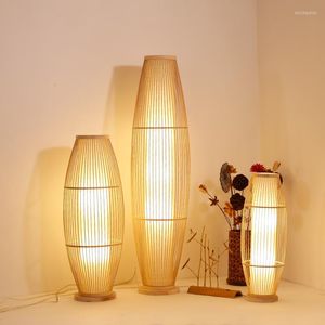 Vloerlampen Japanse stijl lamp Chinees Zen Bamboo Vintage bed creative tafel