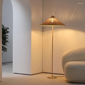 Lampadaires Style japonais LED Luminarias décor lumière moderne minimalisme luminaires nordique Wabi Sabi rotin E27