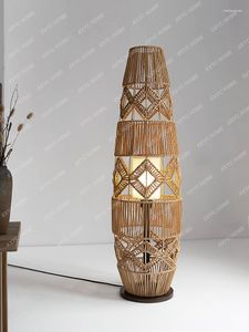 Vloerlampen Japanse Stijl Retro Rotan Touw Handgemaakte Chinese Zen Designer Woonkamer Slaapkamer Nachtkastje