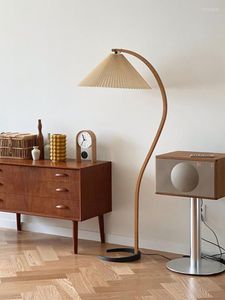 Lampadaires Lampe Salon Étude Chambre Rétro Américain Plissé Bois Massif