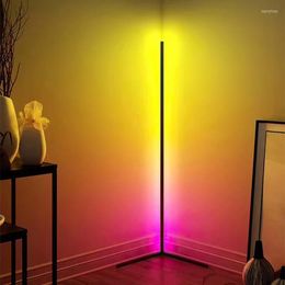 Lámparas de pie Lámpara Led RGB Ambinet Soporte de luz Iluminación para esquina RGBW Interior Sala de estar Luces Decoración