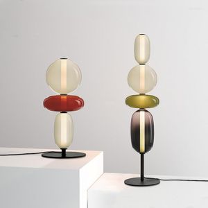 Lampadaires Salon Lampe LED Créative Chambre Moderne Chevet Verre Multicolore Luminaires Verticaux Étude Éclairage Design Intérieur