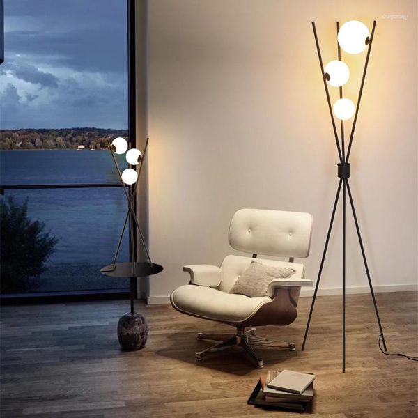 Lampadaires minimaliste G9 ampoule lampe mat or noir métal blanc verre luminaires pour salon chambre salle à manger goutte