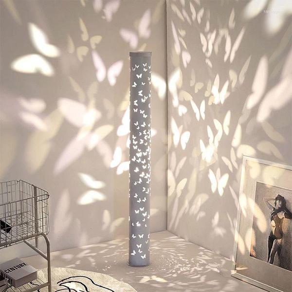 Lampadaires Minimaliste LED Lampe Papillon Projection Chambre Debout Salon Canapé Vertical Lumière Coin