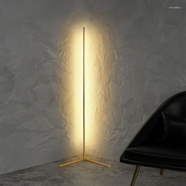 Lampadaires minimaliste lumière lampe à LED à la mode art nordique ambiance réglable mur moderne coin lampadaire meubles de salon