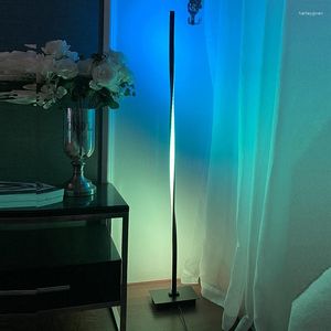Lampadaires minimaliste RGB lampe coin debout chambre chevet décor à la maison salon à distance intérieur support éclairage