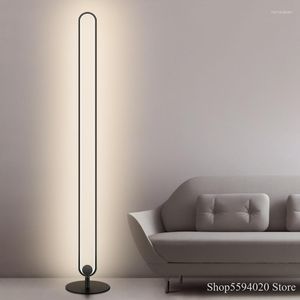 Lampadaires Moderne Circulaire Lampe Acrylique Abat-Jour Vertical Led Pour Salon Chambre Debout Européen