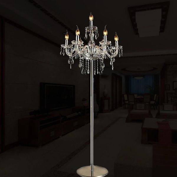 Lampadaires Moderne Cristal Lampe Pour Salon Restaurant De Mariage Décor Classique Bureau E14 Bougeoir Luminaires228f