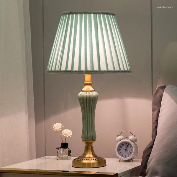 Lampadaire moderne El Bedside Lampe Table céramique Light Nordic ins tissu de bureau Householer Living Room Study