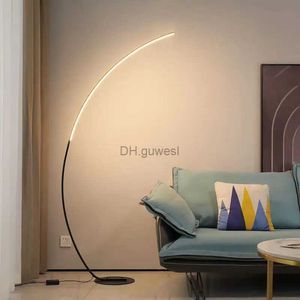 Vloerlampen Moderne LED-kunstvloerlampen Thuis Binnen Woonkamer Zwart Wit Vloerlampen Dimbaar Afstandsbediening RGB Slaapkamer Foyer Decor Hoeklamp YQ240130