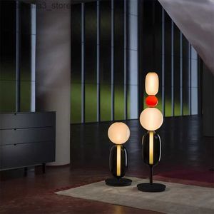 Vloerlampen Moderne LED Kleurrijke Glazen Vloerlamp Thuis Binnen Kunst Decoratie Tafellamp Woonkamer Hotel Tentoonstellingshal Staande Licht Q231016