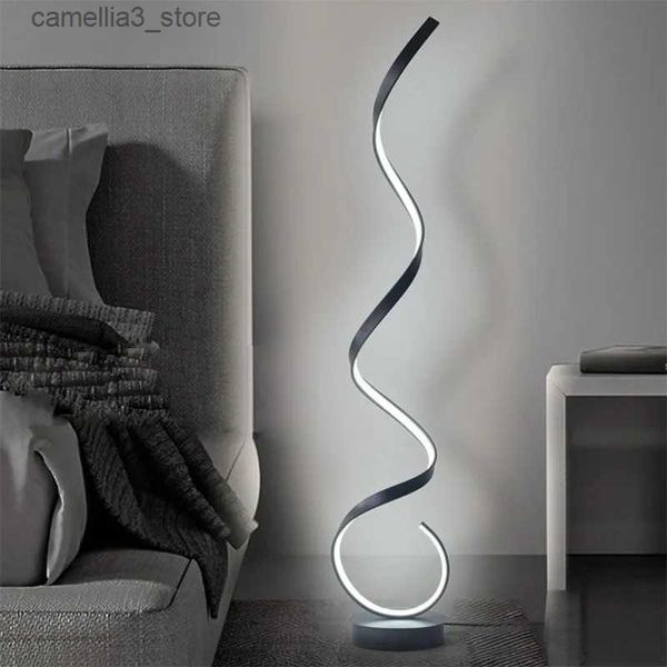 Lampadaires Moderne LED lampadaire ligne minimaliste salon décor lumière chambre étude TV fond mur noir blanc lumières luminaire Lustre Q231016