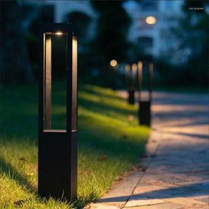 Vloerlampen moderne led buiten landschap verlichting waterdichte gazon lamp aluminium vierkante straat licht voor tuin binnenplaats villa decor glans