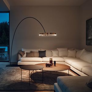 Lámparas de pie modernas para sala de estar, anillo LED de oro rosa, decoración nórdica de lujo para el hogar, lámpara de pie de pesca para mesa de comedor, sofá, suelo