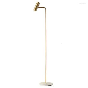 Vloerlampen moderne minimalistische lamp goud/zwart/witte foyer slaapkamer kantoor metalen verlichting van het marmeren witte marmeren basis led dimkable