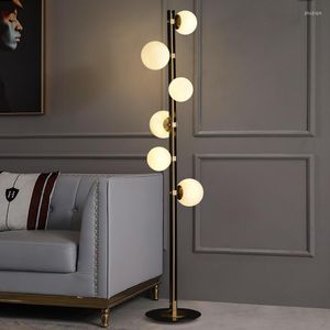 Vloerlampen modern minimalistisch licht luxe woonkamer driedimensionale all-copper bedlamp creatieve magische magische bonen studielampvloer