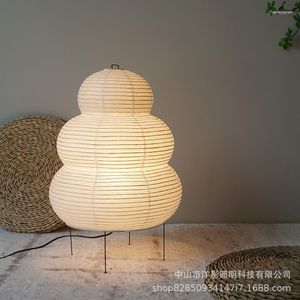 Lampadaires moderne Simple Style japonais lampe en papier de riz décoration famille d'accueil salon étude chambre chevet Ins