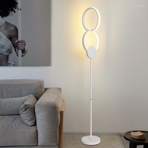 Lampadaire moderne sonneries de LED noir blanc moderne