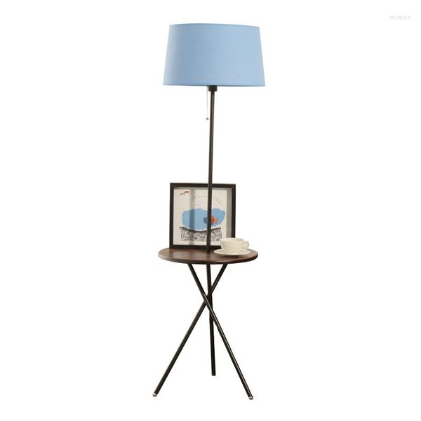 Lampadaires Moderne Bois Fer Gradateur Lampe Avec Plateau Table À Thé Pour Salon Canapé Coin Lecture Décor Lumière H 160cm 1063