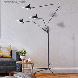 Lampadaires Nordique noir trépied lampadaire pour salon réglable lampe sur pied Loft Ifloor lumières chambre décor Q231016