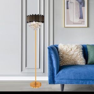 Lampadaires nordique cristal luxe moderne or support lampe LED chambre salon intérieur maison Villa Dec luminaires