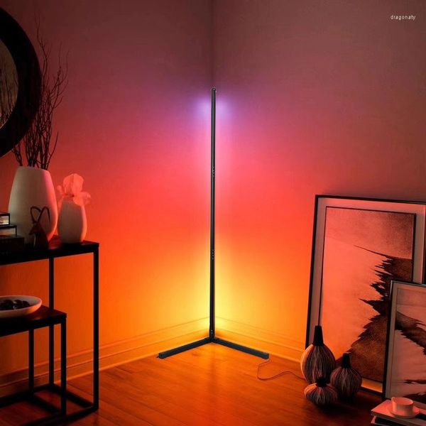 Lámparas de pie Lámpara nórdica RGB Color mágico Luz de esquina Sala de estar Decoración Dormitorio Atmósfera Interior Fiesta Stand Iluminación Decoraciones para el hogar