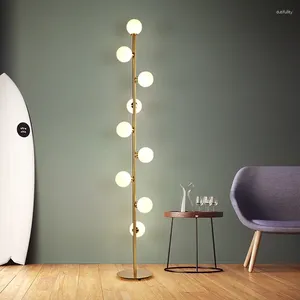 Lampadaire nordique LED lampe de lampe en verre or Gold salon chambre étude décor de la maison