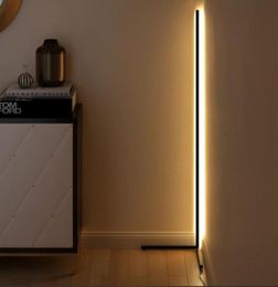 Lámparas de pie Lámpara LED nórdica Lámpara de barra de esquina blanca cálida simple moderna para sala de estar Dormitorio Ambiente interior de pie IndoorF5555828