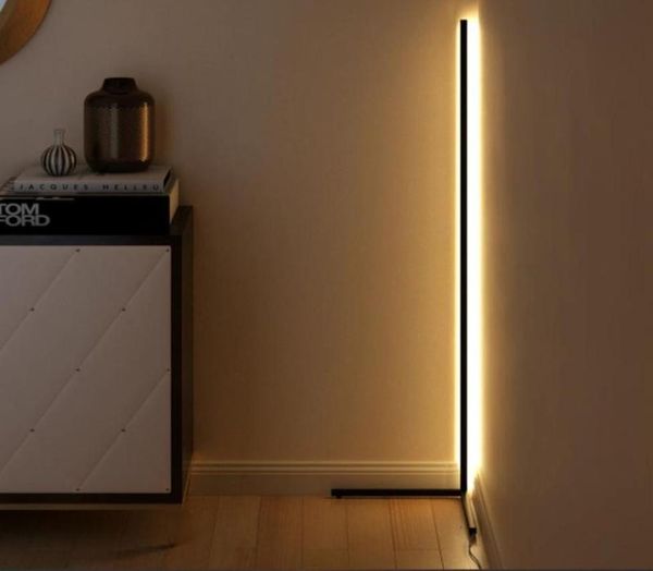 Lampadaires Lampe à LED nordique moderne Simple blanc chaud coin tige lumière pour salon chambre atmosphère intérieure debout intérieur F8926984