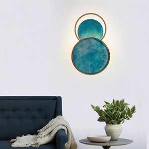 Lampadaires Nordic Light Luxury Post Modern Creative Green Glass Wall Art Chevet Chambre Designer Show Room Lightings