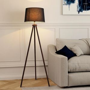 Lampadaires Nordic Minimal Lampe en bois Trépied japonais LED Vertical Salon Canapé Noyer Lumières Design Atmosphère