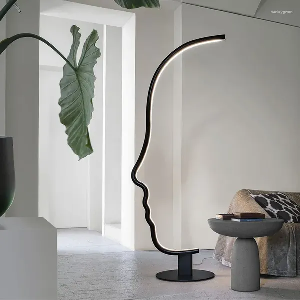 Lampadaires Nordic Minimaliste Arc LED Lampe Canapés Pour Salon Tables Basses Chevet Noir Accueil Décor Intérieur Design Luminaires