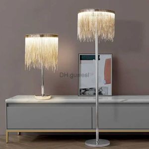 Lampadaires Nordique moderne luxe gland aluminium chaîne lampadaire salon étude chambre chevet Led décoration lampe de Table décor à la maison YQ240130