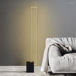 Lámparas de pie de estilo nórdico, lámpara de esquina Rgb para decoración de sala de estar, luces Led, luz minimalista, cuadrado Vertical de lujo