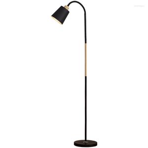 Vloerlampen Noordelijke witte zwarte houten kleurlamp modern E27 staande eenvoudige hoeklichtlezing