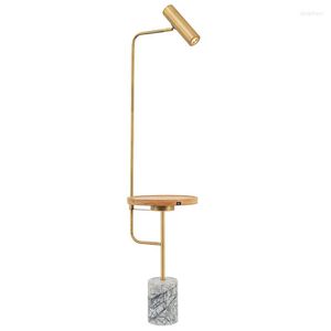 Lampadaires Nordic sans fil charge tactile interrupteur marbre or LED salon café balcon créatif luxe moderne lampe sur pied