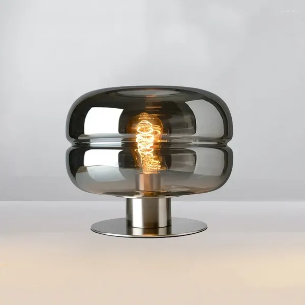 Lámparas de pie Lámpara de mesa de vidrio simple posmoderna Diseñador Sala de estar Arte creativo nórdico Dormitorio Mesita de noche