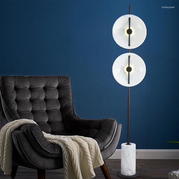 Lampadaires postmodernes lumière lampe de luxe salon marbre doré table basse personnalité créative chambre chevet