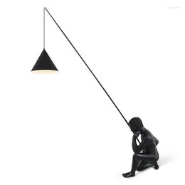 Lampadaires Postmoderne Minimaliste Modèle Chambre Salon Lampe Décoration Lobby Pêcheur Pêche Étude El Designer