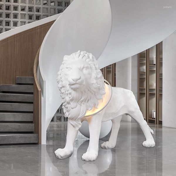 Lampadaires Postmoderne Sculpture Décoration Lampe Creative El Lobby Villa Club Département des Ventes en forme de Lion