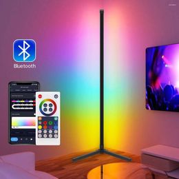 Lámparas de pie RGB Esquina Lámpara LED Música Iluminación de estado de ánimo Sincronización Regulable DIY Colores Modos de escena Luz de juego Luces de soporte de sincronización para dormitorio