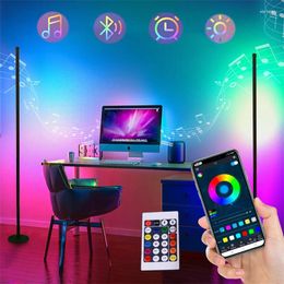 Lampadaires RGB LED Bar Lampe d'angle avec synchronisation de musique Dimmable Mood Light Stand Éclairage pour chambre à coucher Salon Gamer Décoration