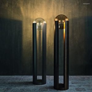 Vloerlampen Zoeklichtlamp goud staand ontwerp moderne houten glazen bal veer